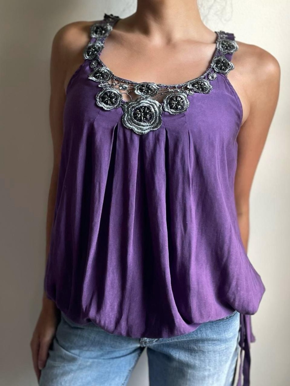 a.n.a Beaded Embellished Silky Top